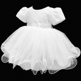 Baby Girls White Embroidered Tulle Dress
